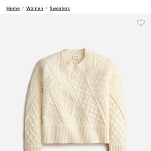 J. Crew Cream Cable Knit Sweater